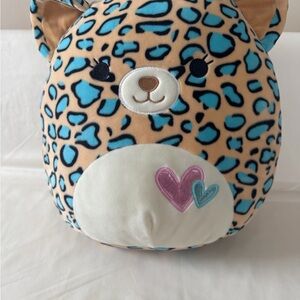 Squishmallows Tan and Blue Leopard Stuffed Animal